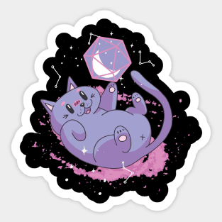 Space Cat With D20 Sticker